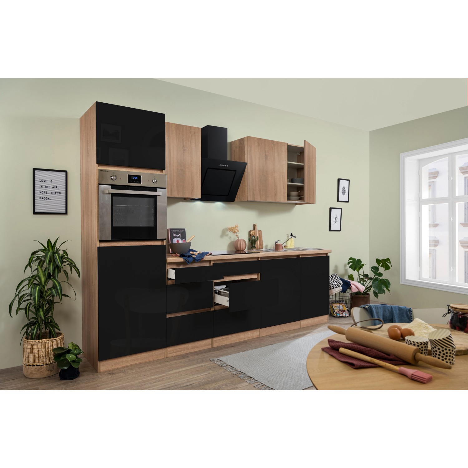 Respekta Premium Küchenzeile GLRP280HESSOES Grifflos 280 cm Schwarz Eiche NB Respekta Premium Küchenzeile GLRP280HESSOES Grifflos 280 cm Schwarz Eiche NB von Respekta