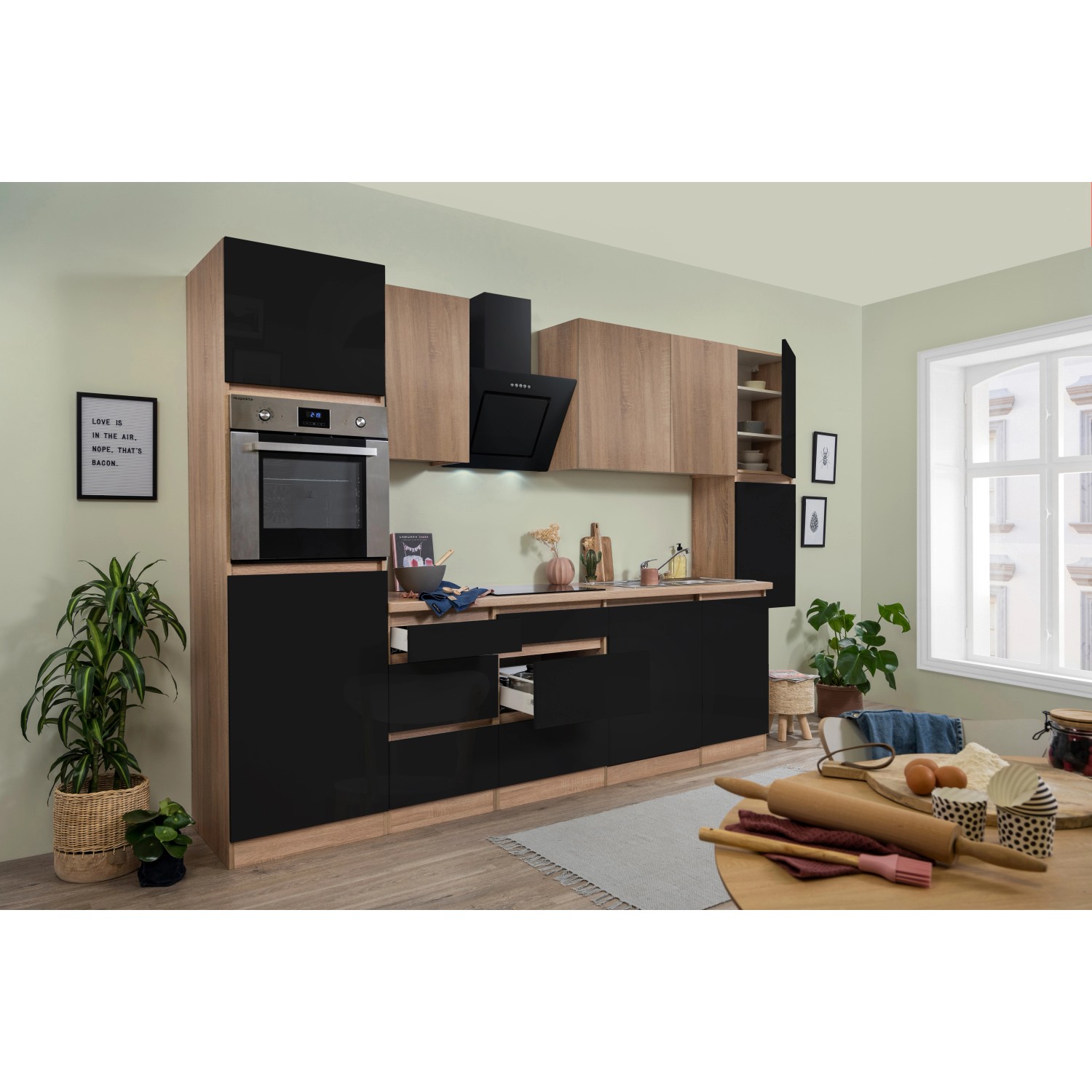 Respekta Premium Küchenzeile GLRP330HESSOES Grifflos 330 cm Schwarz Eiche NB Respekta Premium Küchenzeile GLRP330HESSOES Grifflos 330 cm Schwarz Eiche NB von Respekta