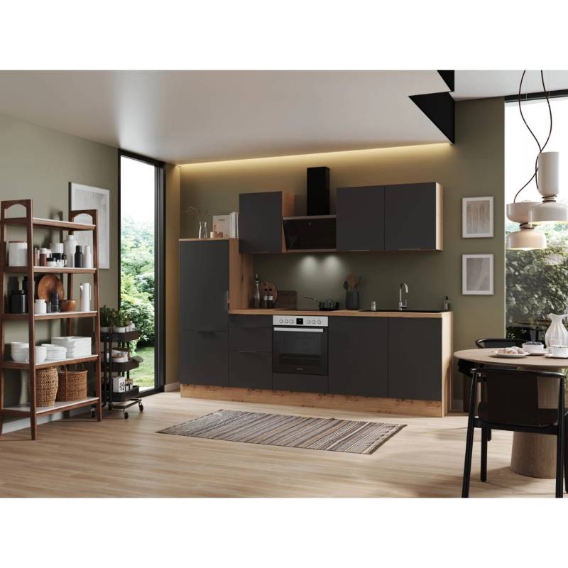 Respekta Selection Küchenzeile Elisabeth RS280AGH 280 cm Grau-Artisan Eiche Nb. von Respekta