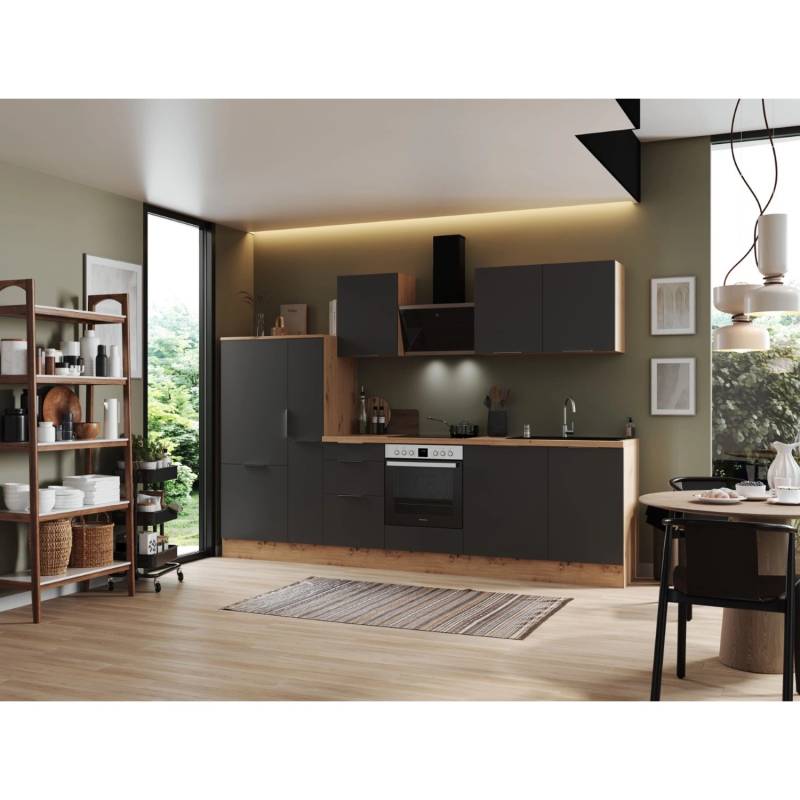 Respekta Selection Küchenzeile Elisabeth RS310AGH 310 cm Grau-Artisan Eiche Nb. von Respekta