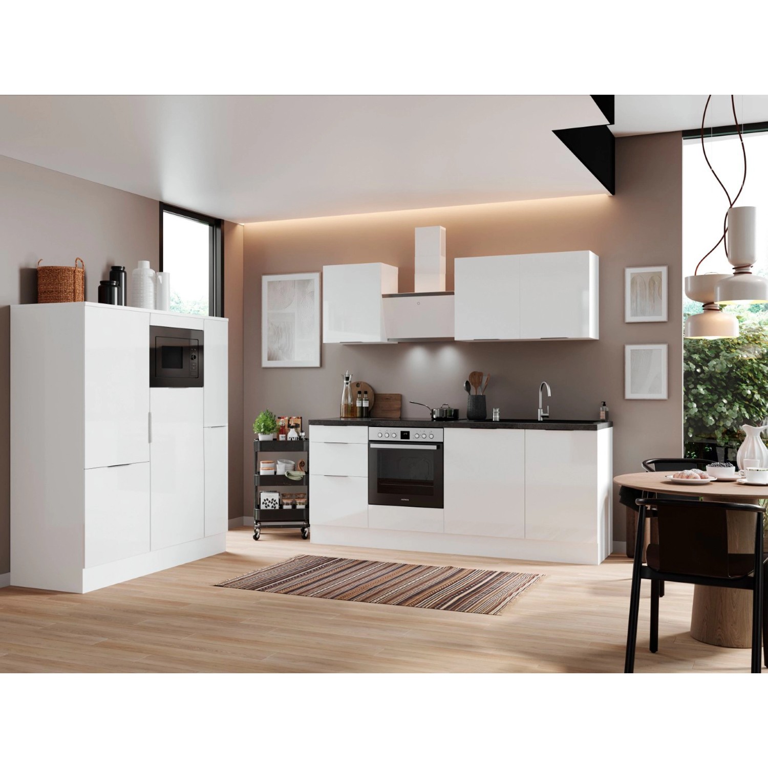 Respekta Selection Küchenzeile Elisabeth RS370WWH 370 cm Weiß von Respekta