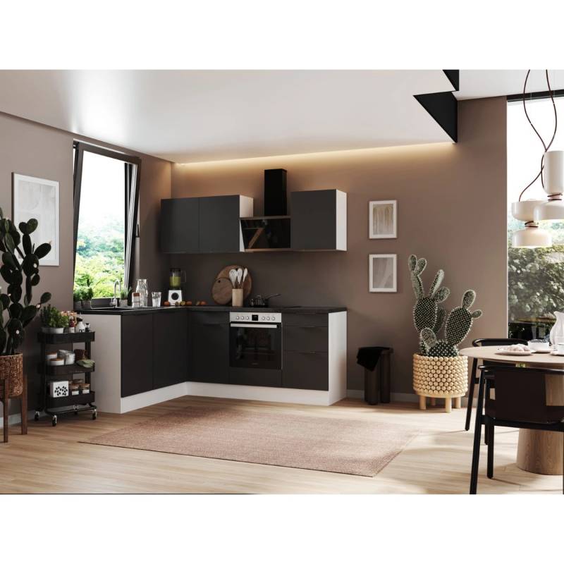 Respekta Selection Winkelküche Elisabeth RSL220WGH 220 cm Grau-Weiß von Respekta