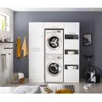 Waschmaschinenschrank Trockner Schrank Wäscheschrank 167 cm Weiß Clara Respekta von Respekta