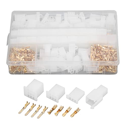 580 Stk Kabel Steckverbinder 2 3 4 6 9 Polig, Flachsteckhülsen Set Männlich Weiblich Stecker Gehäuse Pin Header Crimp Quetschverbinder mit Stecker für Kfz Auto Motorrad（Weiß） von Respicefinem