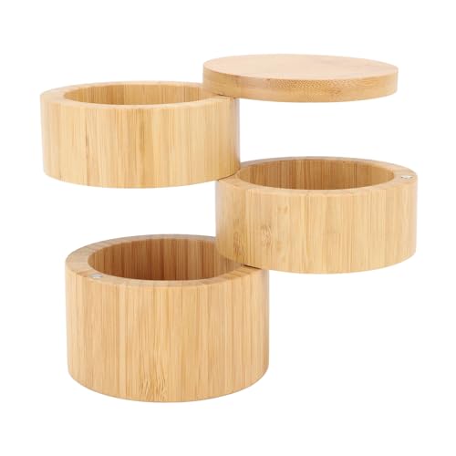 REFINEM HOME 3 -TIER -Holzbehälter Ein vielseitiger Gewürz Organizer ideal, um Ihre Lieblingsgewürze und Salz auf Ihrer Arbeitsplatte griffbereit zu halten von Respicefinem