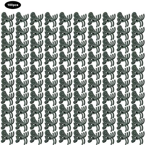 Resefinem 100pcs Pflanze Clip schöne Chrysanthemenform Gartenblüte Stängel Fixierwerkzeug Kunststoff zuverlässige kompakte Struktur Leichtes Gewicht Su (No Thimble Inside The Clip) von Respicefinem