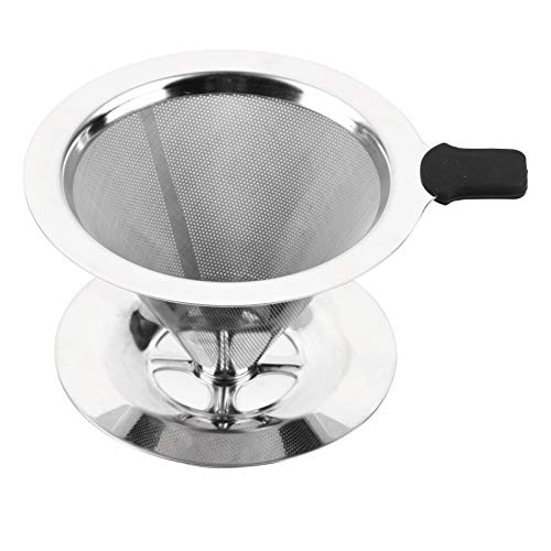 Resefinem 1PC Edelstahl über Kaffee Tropfer Doppelschicht -Mesh Filter Cup Safe und für Heimreise- und Camping -Nutzung von Respicefinem