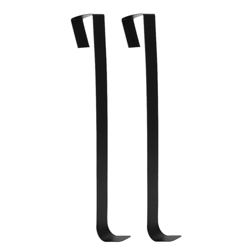 Resefinem 2PCS Schmiedeeisen innovative Weihnachtsgirlandkranz -Haken -Türhaken stark und wunderschön für Wohndekorationen und tägliche Verwendung konzipiert (Schwarz) von Respicefinem