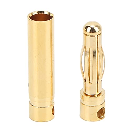Resefinem 4 mm goldplattierte männliche und weibliche Bananenstopfen Bananensteckeranschlüsse für RC ESC -Batteriezubehör ideal zum Anschließen von ESC -Batterie mit Resefinem 4 mm goldplattierte männliche und weibliche Bananenstopfen Bananensteckeranschlüsse für RC ESC -Batteriezubehör ideal zum Anschließen von ESC -Batterie mit von Respicefinem