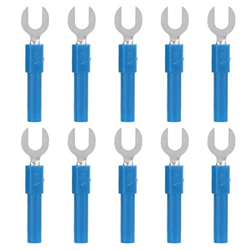 Resefinem -Fork -Spatendrahtanschlüsse Messing- und PVC -Material für elektronische Instrumente Industriegeräte Automobile und mehr mit 30 VAC 60 VDC -Spannung und 10 a maximaler (Blau) von Respicefinem