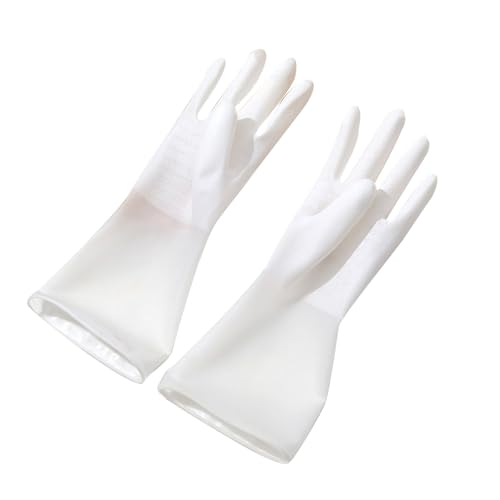 Resefinem Gummi -Reinigungshandschuhe Premium wasserdichte fassungsfeste wiederverwendbare Handschuhe ideal für Küchenwaschen Geschirr Gemüse Möbel und alle Reinigen geblieben (L size) von Respicefinem