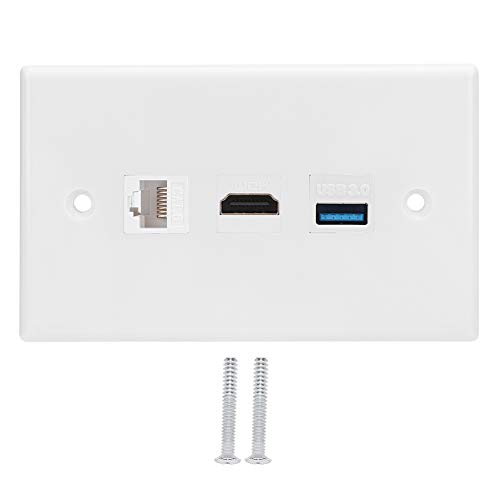 Resefinem Haushalt Cat6 HDMI USB3 0 Schnittstellenbuchse -Panel Clip auf der Wandplattenplatte mit Installationsschrauben Einfache Installation Gute Getriebeleistung von Respicefinem