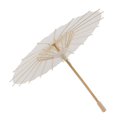 Resefinem Kids Paper Paper Parasol Chinesische Stil Chinesischer Stil Elegantes weißes DIY -Papierschirme für die Dekoration für Dekoration ideal für Rollenspiele der (28 cm) von Respicefinem