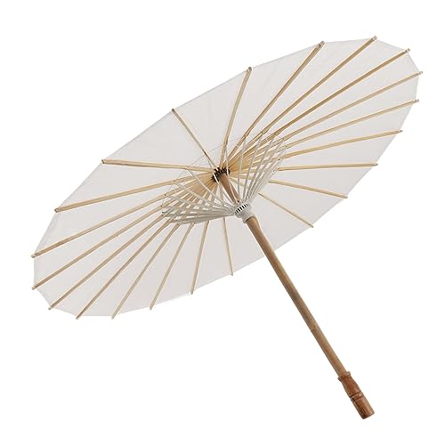 Resefinem Kids Paper Paper Parasol Chinesische Stil Chinesischer Stil Elegantes weißes DIY -Papierschirme für die Dekoration für Dekoration ideal für Rollenspiele der (83 cm) von Respicefinem