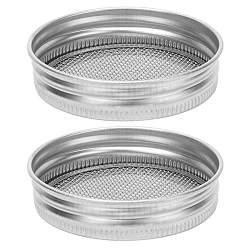 Respice finem 2 Stück Samen Sprießen Jar Filter Deckel Edelstahl Keimung Zubehör Ideal für zu Hause organisches Wachstum geeignet für regelmäßige Mund Gläser 70mm 2 8 Zoll (86mm) von Respicefinem