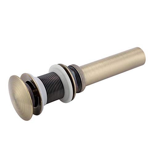 Respice finem G1 1/4 Zoll Messing Waschbecken Waschbecken Pop Up Abfluss Baugruppe Nicht Überlauf Schwarz Chrom Korrosions beständiger Beweis Robuster Struktur Glatt Bounce (Bronze) von Respicefinem