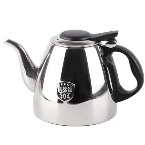 Respicefinem 1 2L 1 5L Stainless Steel Stovetop Teapot Tea Coffee Pot Kettle With Heat Resistant Handle For Home Kitchen And Party Use Made Of Food Grade 304 Stainless Steel With T (1.2L) von Respicefinem