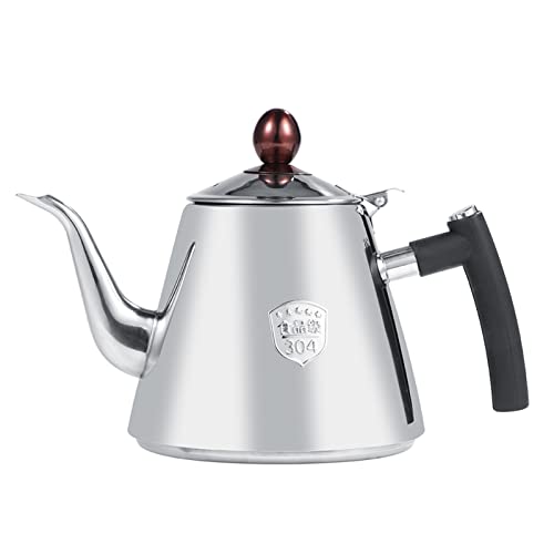 Respicefinem 1.2L Stainless Steel Stovetop Teapot Heat Resistant Handle Polished Ideal for Family Tea Time Coffee Breaks Made Of Food Grade 304 Stainless Steel With Satin Finish An (Bright Light) von Respicefinem