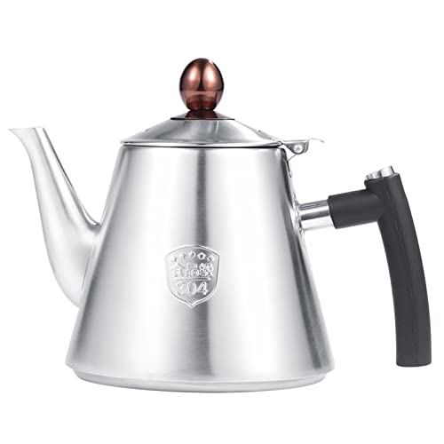 Respicefinem 1.2L Stainless Steel Stovetop Teapot Heat Resistant Handle Polished Ideal for Family Tea Time Coffee Breaks Made Of Food Grade 304 Stainless Steel With Satin Finish An (Silver) von Respicefinem