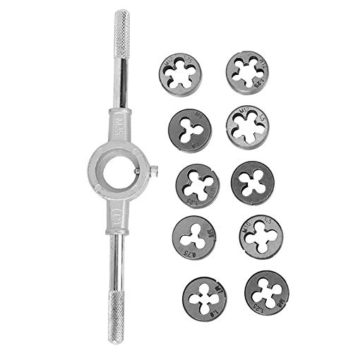 Respicefinem 11PCs Set Screw And Die External Thread Cutting Hand Tool Kit For Thread Processing Adopting Bearing Steel Durable With Long Service Life Improves Processing von Respicefinem