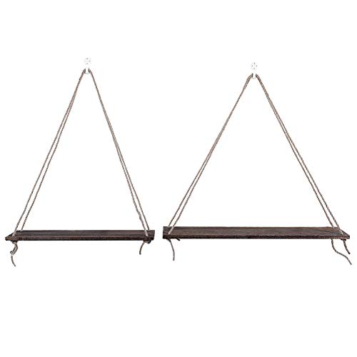 Respicefinem 2 Stück Holzwand-Aufbewahrung ständer Schelm Hängende Pflanzen-Blumentopf-Regale Ideal für Heim Dekoration mit einfachem Aussehen und Woo (Vintage braune Farbe) von Respicefinem