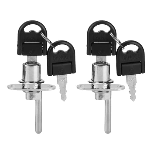 Respicefinem 2Pcs Furniture Drawer Wardrobe File Cabinet Lock With Keys For Office Security Offering Zinc Alloy Construction 19mm Head Silver (19mm silver single lock head) von Respicefinem