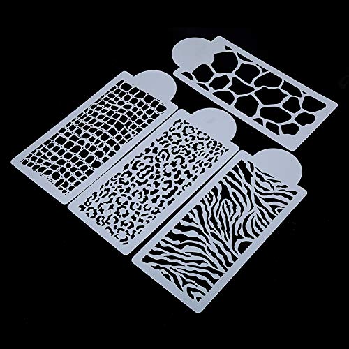 Respicefinem 4pcs DIY Cookie Flower Fondant Side Reusable Baking Cake Stencils And Safe Food Grade PVC Material Ideal For Wedding Cake Decorations And Various Baked Goods A Respicefinem 4pcs DIY Cookie Flower Fondant Side Reusable Baking Cake Stencils And Safe Food Grade PVC Material Ideal For Wedding Cake Decorations And Various Baked Goods A von Respicefinem