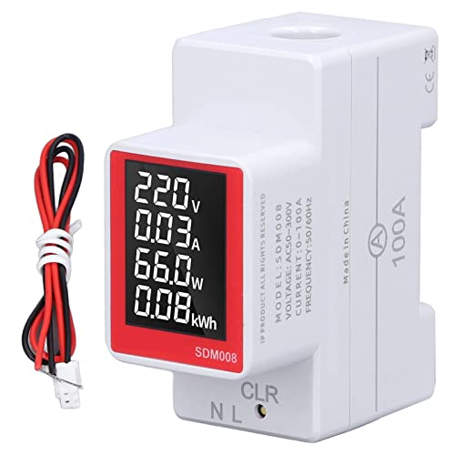 Respicefinem AC Digital Display Meter Rail Type Power Voltmeter With Energy Reset Clear Function Measures AC50 To 300V Voltage Current Active Power And Electricity Displays On LCD Respicefinem AC Digital Display Meter Rail Type Power Voltmeter With Energy Reset Clear Function Measures AC50 To 300V Voltage Current Active Power And Electricity Displays On LCD von Respicefinem