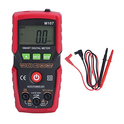 Respicefinem Digital Multimeter Fully Automatic Multimeter with Backlight Function and Large Screen Display Ideal for Home Automotive and Industrial Electrical (Rot) von Respicefinem