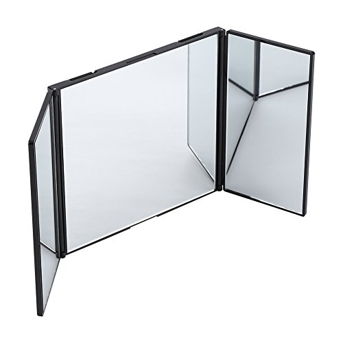 Respicefinem Foldable Makeup Mirror Automobile Car Interior Sun Visor Easy Mounted Decorative Accessory Large Mirror Wide Viewing Area 3 Folding Angles Hook And Loop Design Suitabl von Respicefinem