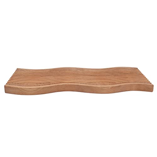 Respicefinem Holzbrot Dessert Tablett sichere Multifunktionen für Familienversammlungen Partys Hochzeiten Bars Restaurants Oval Buchenholz Holz (Wasserwellen) von Respicefinem