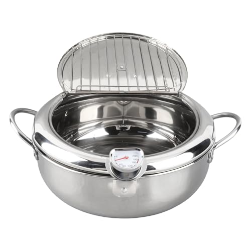 Respicefinem Japanese Style Mini Stainless Steel Frying Pot with Thermometer Ideal for Home Cooking and Professional Chefs Compatible with Induction Cooker and Other Heat Sources C (L Size 24cm / Respicefinem Japanese Style Mini Stainless Steel Frying Pot with Thermometer Ideal for Home Cooking and Professional Chefs Compatible with Induction Cooker and Other Heat Sources C (L Size 24cm / von Respicefinem