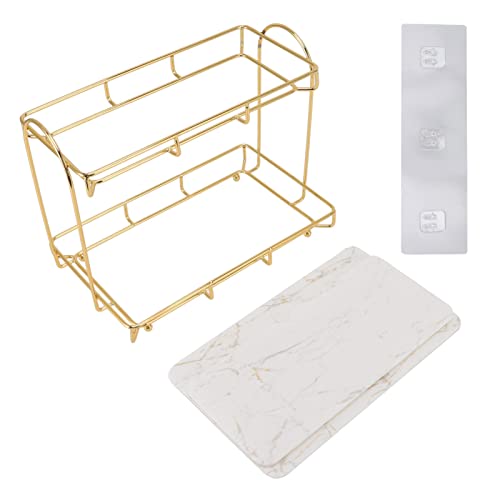 Respicefinem Resefinem 2 Tierkosmetische Lagerregal Großkapazität wasserdichtes Goldmetall -Lagerregal ideal für Badezimmerküche und Schlafzimmer mit doppelter Schicht Design Respicefinem Resefinem 2 Tierkosmetische Lagerregal Großkapazität wasserdichtes Goldmetall -Lagerregal ideal für Badezimmerküche und Schlafzimmer mit doppelter Schicht Design von Respicefinem