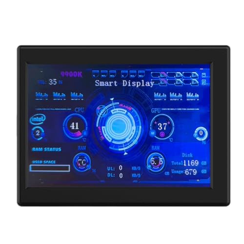 RespireFinem 3,5 -Zoll -IPS -Monitor -Anzeige für Computer CPU GPU -Überwachung Subbildschirm mit ABS Housing Support DIY -Themen -Bearbeitung und Software -Upgrade ideal für Tech (Schwarz) von Respicefinem