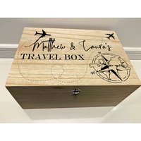 Große Personalisierte Gravierte Hölzerne Erinnerungskiste, Reisebox von ResplendentAurora