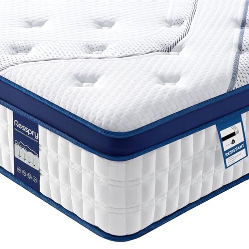 Resspry Doppelmatratze, 26,7 cm Memoryschaum-Matratze mit 7-Zonen-Unterstützung und Schlafkühlung, Meidum feste Hybrid-Matratze, The SAGA Collection, Doppelbett (135 x 190 x 26 cm) von Resspry