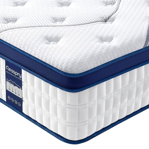 Resspry Kleine Doppelmatratze, Memoryschaum-Matratze mit 7-Zonen-Unterstützung und Schlafkühlung, mittelfester Hybrid, The SAGA Collection, kleines Doppelbett (120 x 190 x 26 cm) von Resspry
