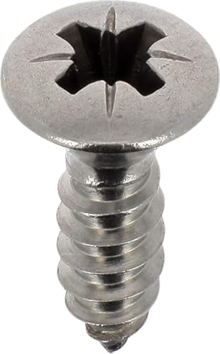 Blechschrauben, Edelstahl, A4, Senkkopf, gewölbt, Pozidrive, 4,8 mm x 16 mm, DIN 7983, 15 Stück von Restagraf