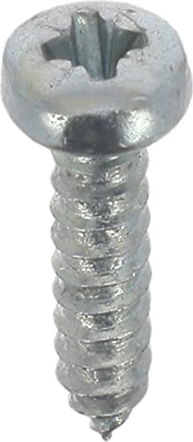 Blechschrauben, Edelstahl, A4, zylindrisch, gewölbt, Pozidrive, 2,9 mm x 13 mm, DIN 7981, Zink, Weiß, 70 Stück von Restagraf