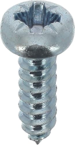 Blechschrauben, Edelstahl, A4, zylindrisch, gewölbt, Pozidrive, 3,5 mm x 13 mm, DIN 7981, Zink, Weiß, 60 Stück von Restagraf