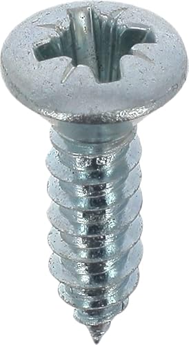 Blechschrauben, Senkkopf, gewölbt, Pozidrive, 4,2 mm x 16 mm, DIN 7983, Zink, Weiß, 50 Stück von Restagraf