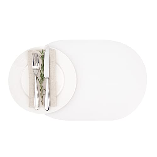 Restaurantware Vinyl-Tischset, oval, Weiß, geprägt, 40,6 x 30,5 cm, 6 Stück von Restaurantware