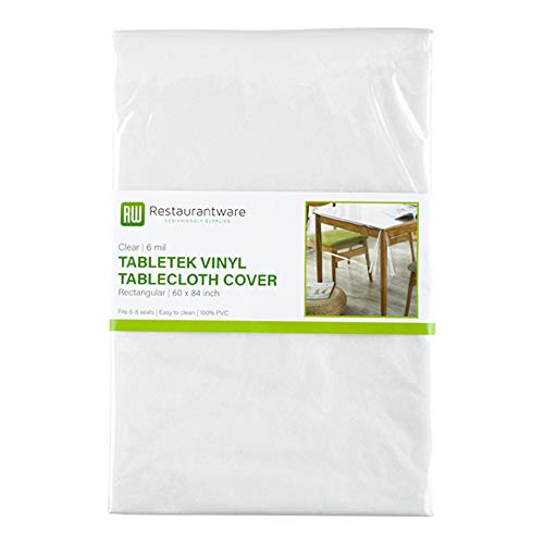 Rectangle Clear Plastic Tablecloth Cover - 6 mil Thick - 84" x 60" - 1 ct Box - Table Tek - Restaurantware von Restaurantware