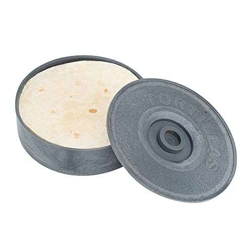 Restaurantware 21,6 x 5,8 cm Tortilla-Wärmer, 1 mikrowellengeeigneter Tortilla-Halter – Deckel im Lieferumfang enthalten, isoliert, grauer Kunststoff-Tortillahalter, Tortilla-Server für Zuhause und von Restaurantware