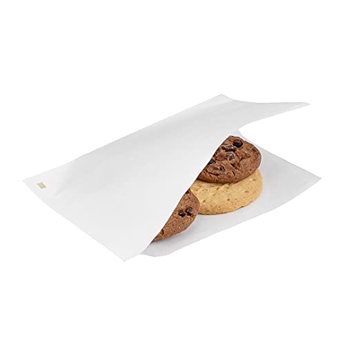 Restaurantware Bag Tek Doppelbeutel, 15,9 x 12,1 cm, 100 kleine Delikatpapierbögen – Einweg, fettdicht, weißes Papier, für Snacks, Kekse und mehr, von Restaurantware