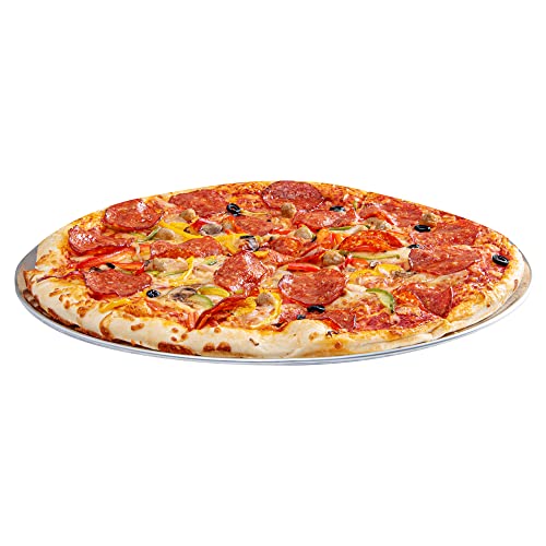 Restaurantware Met Lux 45,7 cm kommerzielle Pizza-Pfanne, 1 Pizza-Kochblech im Coupé-Stil, robust, 18 Gauge, Aluminium, rundes Backblech, zum Backen, für Pizza und mehr, Silber von Restaurantware