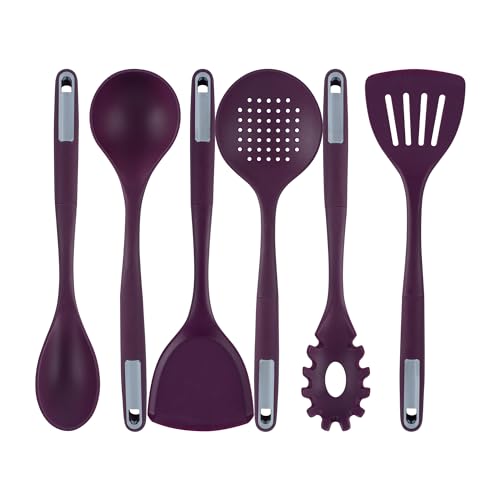 Restaurantware -Met Lux Küchenhelfer-Set, 6-teiliges Silikon-Küchenutensilien-Set, violette Silikon-Küchenutensilien, für antihaftbeschichtetes Kochgeschirr Restaurantware -Met Lux Küchenhelfer-Set, 6-teiliges Silikon-Küchenutensilien-Set, violette Silikon-Küchenutensilien, für antihaftbeschichtetes Kochgeschirr von Restaurantware