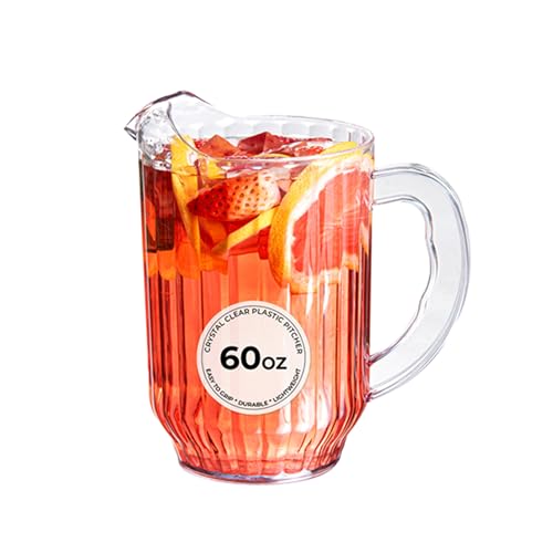 Restaurantware -RW Base Bierkrug, 1,7 l, 1 robuster Restaurant-Krug, Hartplastik, zum Servieren von Limonade, Saft oder Sangria, transparenter Kunststoff, für Bars, Partys oder Zuhause von Restaurantware