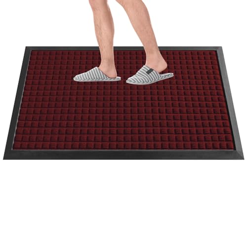 Restaurantware RWT0505R Heavy Duty Carpet Floor Mat, Plastic, burgunderfarben, 60 x 36 inch von Restaurantware