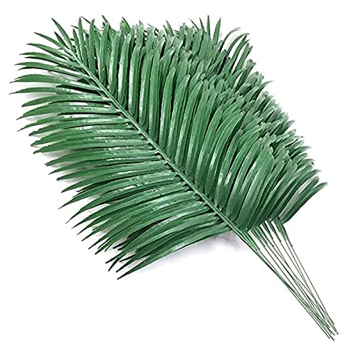 Restikiant 18 StüCk KüNstliche Palm BläTter Pflanzen KüNstliche Palm Wedel Tropische GroßE Palm BläTter GrüN Pflanze für BläTter Hawaiian von Restikiant